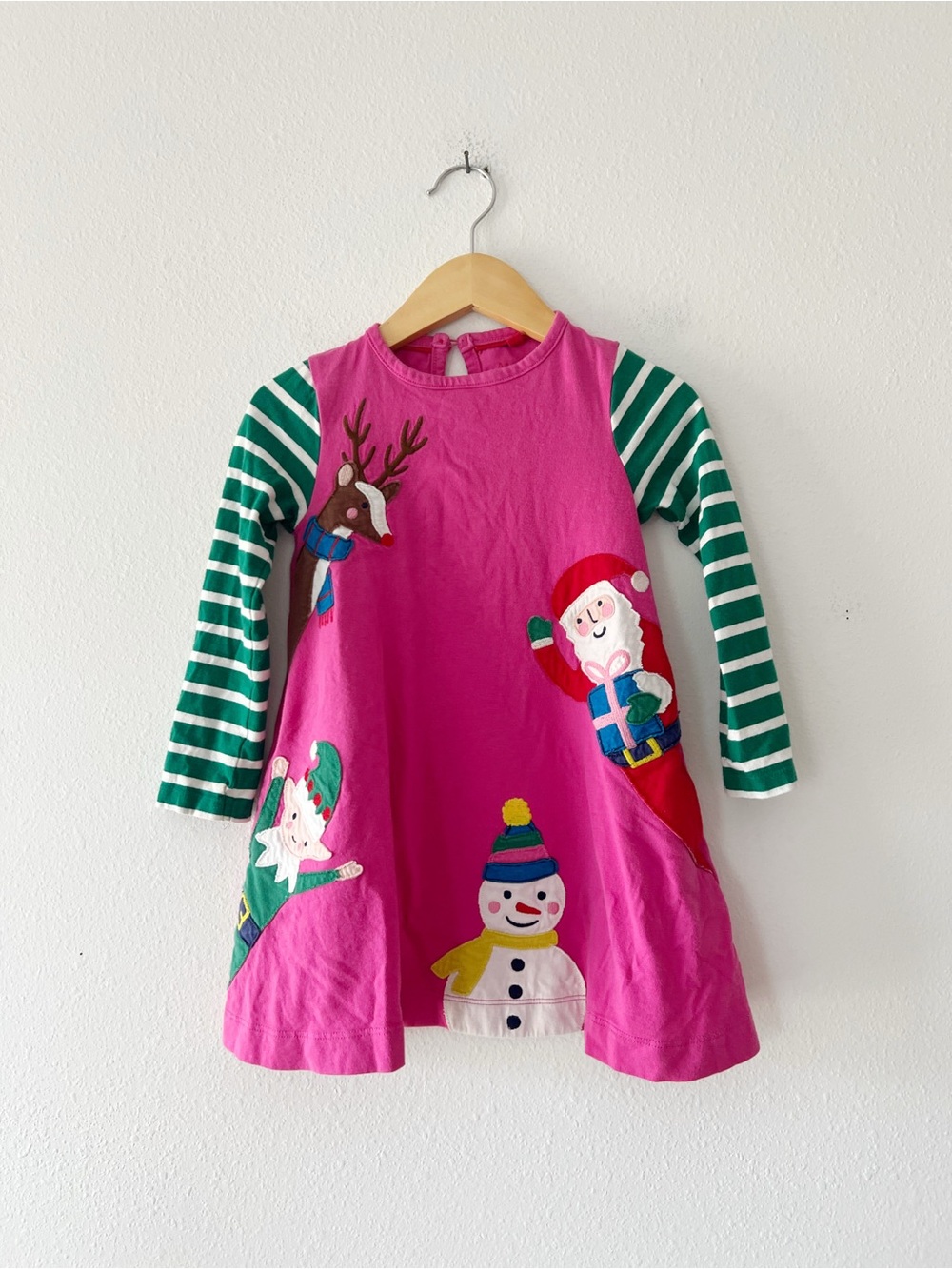 MINI BODEN | Christmas Appliqué Trapeze Dress | 2-3